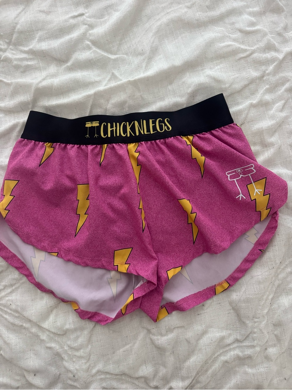 ChicknLegs Pink Lightning Athletic Shorts for Women